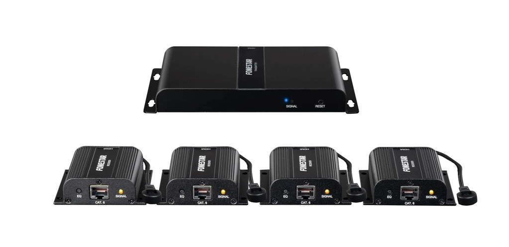 Distributeur/prolongateur HDMI 1 x 4 par câble Cat 6.