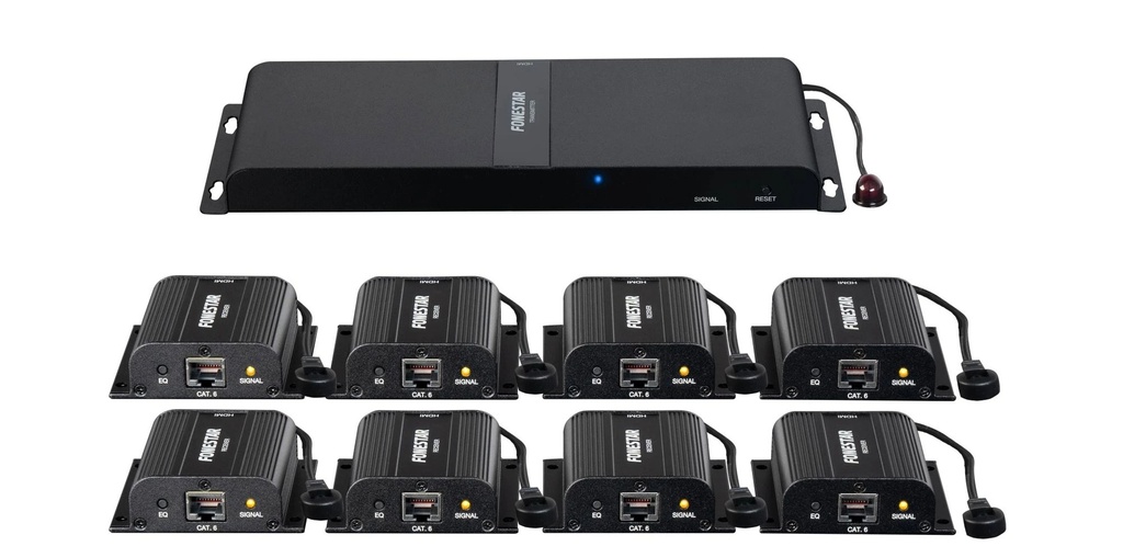 Distributeur/prolongateur HDMI 1 x 8 par câble Cat 6.