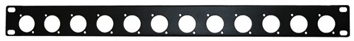 Panneau rack 19'' 1 U pour installer 12 prises XLR