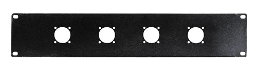 Panneau rack 19'' 2 U pour installer 4 prises connecteurs haut-parleur