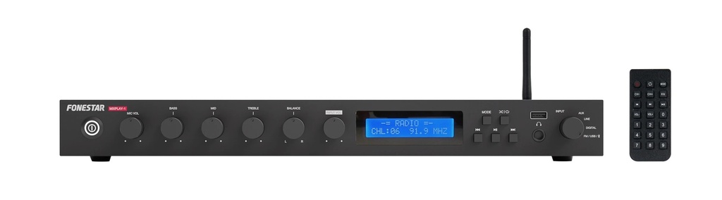 Reproducteur Bluetooth®/USB/FM avec fonction enregistreur et mixage.