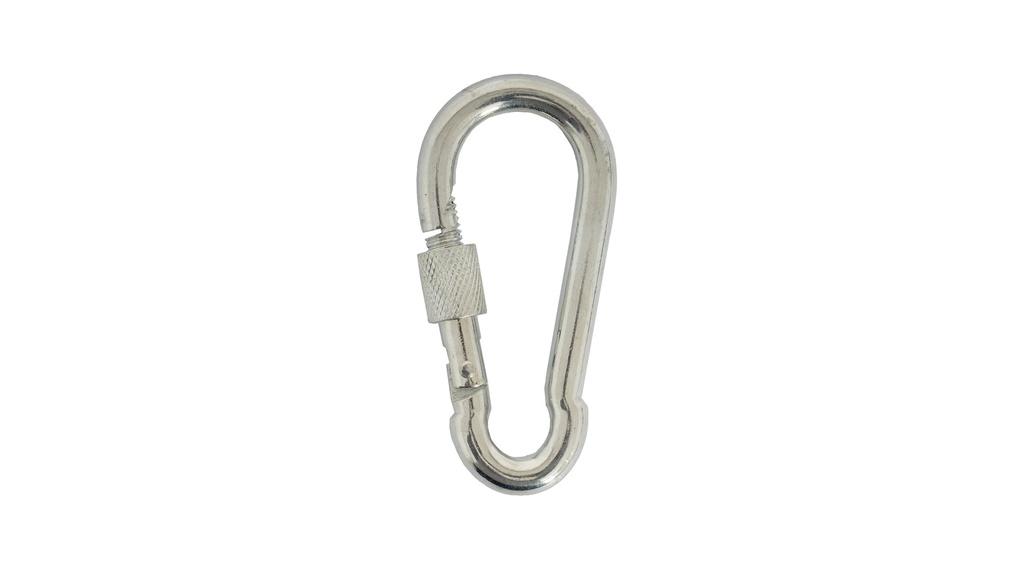 Mousqueton plaqué zinc avec fermeture de sécurité