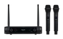 Microphone sans fil double à main UHF, fréquence fixe