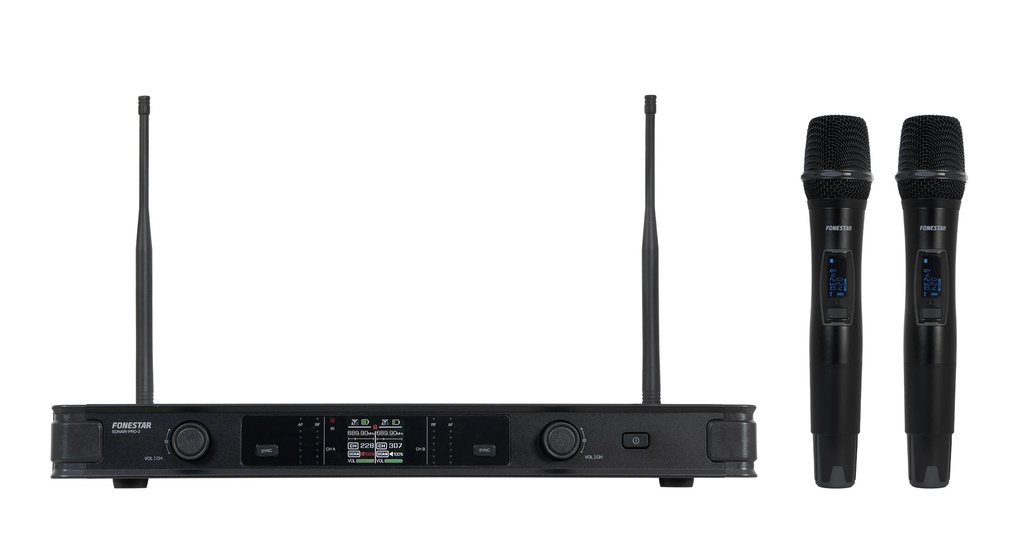 Microphone sans fil double à main UHF ID Pilot et Diversity