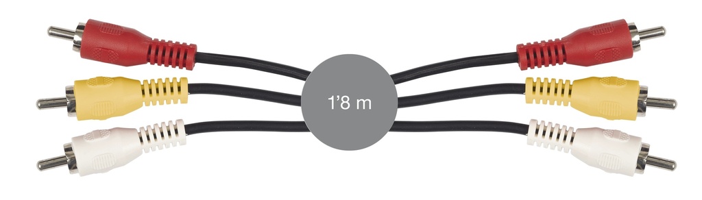 Câble vidéo RCA mâle vidéo + 2 RCA mâle audio stéréo à RCA mâle vidéo + 2 RCA mâle audio stéréo