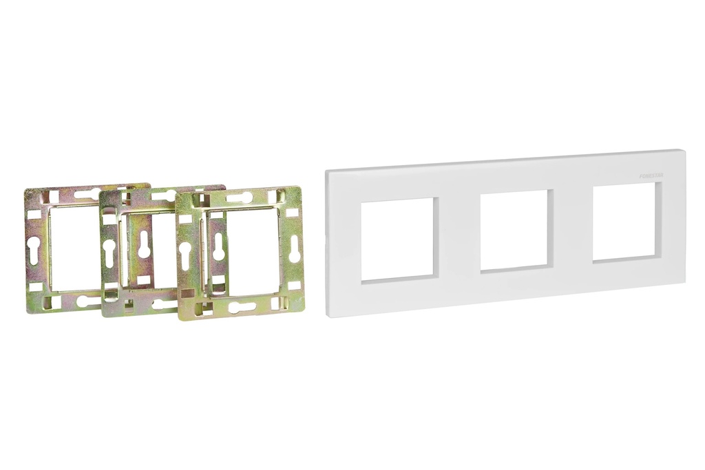 Cadre et 3 châssis pour l'installation dans 3 boîtes d'encastrement