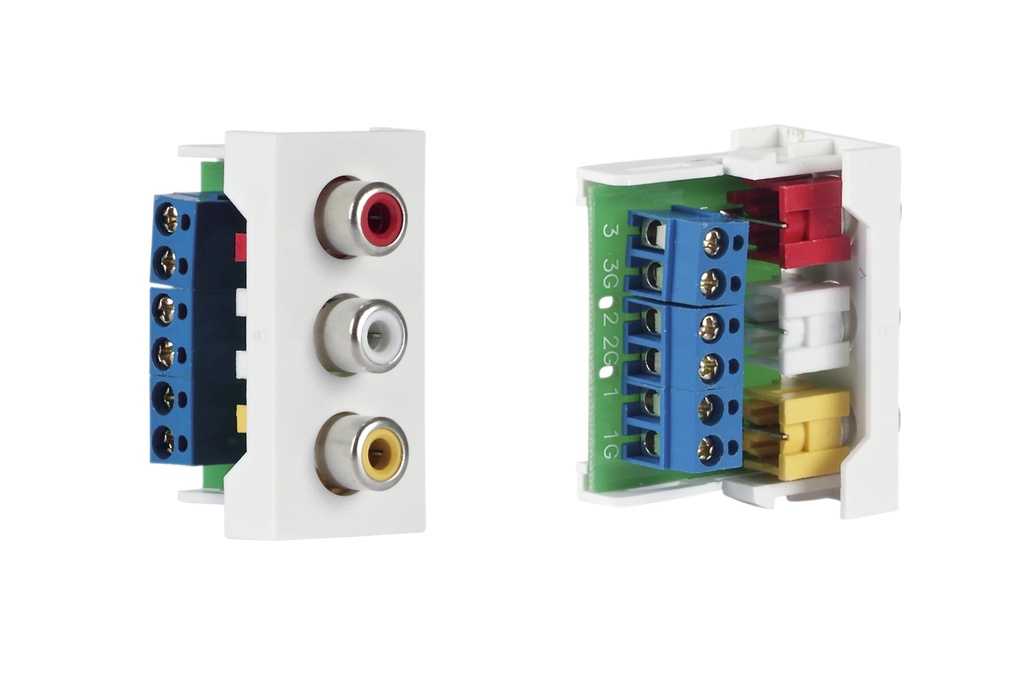 ½ panneau de connexion 3 x RCA