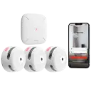 Kit de détection d'incendie autonome X-Sense Comprend 3 détecteurs de fumée XS01-M et le Hub SBS50 Connexion au HUB SBS50 pour la communication via APP Permet de connecter 50 détecteurs sur le même réseau Alarme sonore 85 dB à 3m Certifié EN 14604