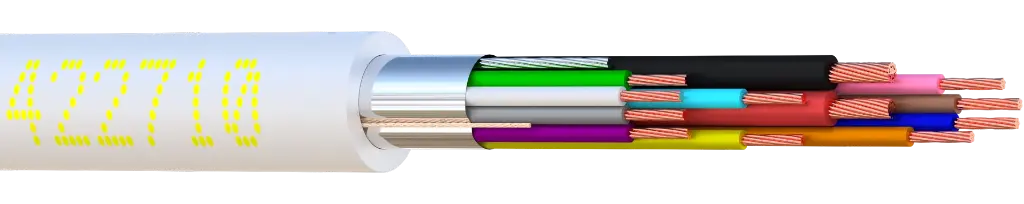 Câble alarme souple LSZH 10×0.22+2×0.75 Cu SCR B2ca-s1a d1 a1 - Touret de 500 mètres