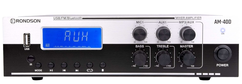 Amplificateur mélangeur multimédia 40W en 100V -  2U non rackable