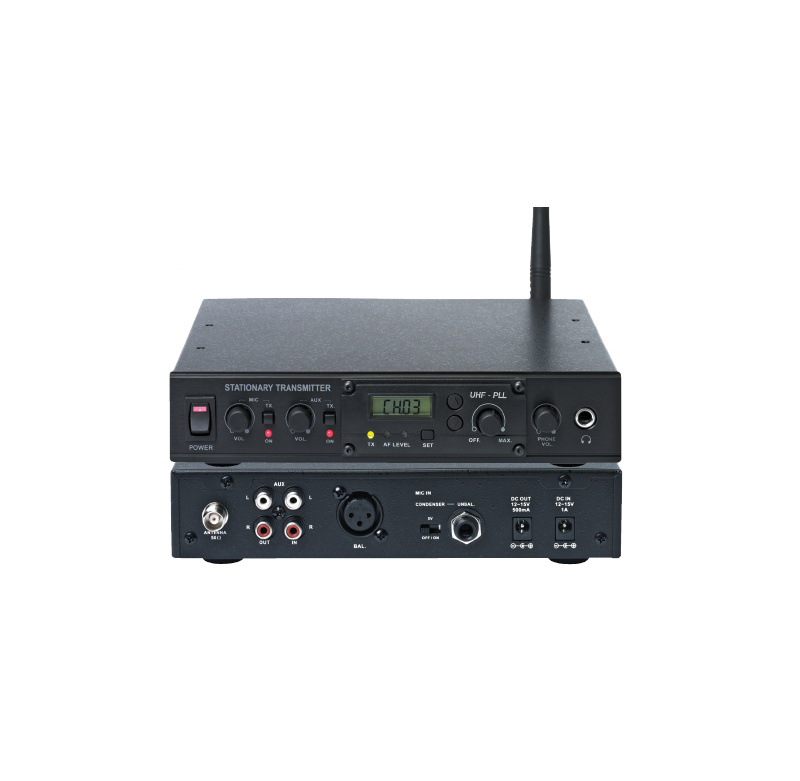 Station émetteur fixe pour système visite UHF av. 1 récepteur WT-808R Station émetteur fixe