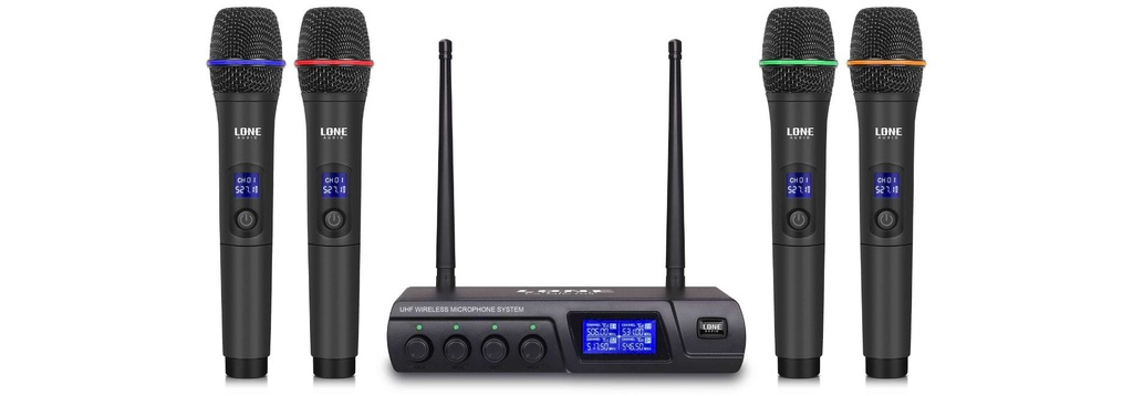 Système de micro HF, 4 Mic main, 523.7 / 527.7 / 553.7 / 555.1 mhz