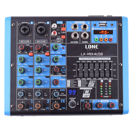 Table de mixage DSP 4 entrées 2 mono 2 stéréo Lecteur multimédia