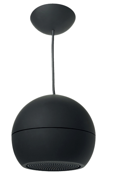 Enceinte sphérique suspendue noire - 30/15/7.5 W en 100V