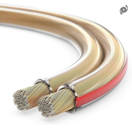 Bobine de Câble Haut-Parleur 2 x 0,75 mm x 50 ml couleur transparent