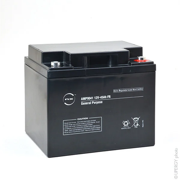 Batterie plomb AGM 45-12 - 12V 45Ah, Insert fileté M6 - Dimension : 197mm (L) x 165mm (l) x 170mm (h)