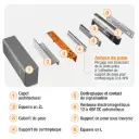 Ventouse EM EH3 Ap 300 Kg 12-48V DC LED R/V CTCs PV/PD & PO/PF NF S61-937 + kit accessoires complet