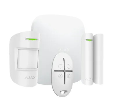 [AJA-STARTERKIT-W] Ajax - Centrale sans fil double voie GPRS/LAN - Bidirectionnel - Certificat de grade 2 - Protocole Jeweller 868MHz - Antenne interne espace libre 2000 m - Supervision depuis 12 s - Tamper anti-ouverture - Anti-inhibition - Batterie de secours