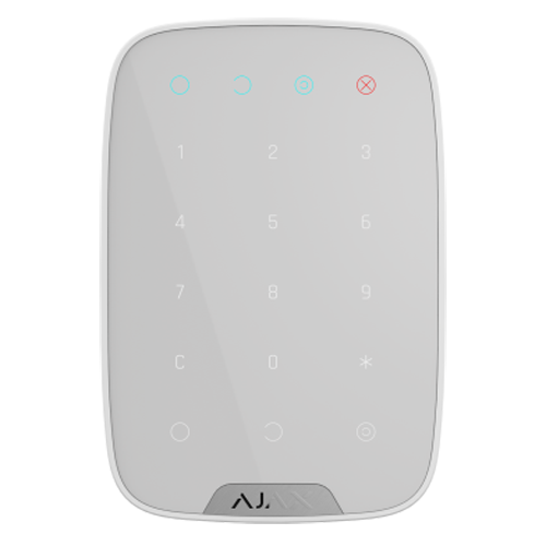 [AJA-KEYPAD-W] Ajax - Clavier indépendant - Certificat de grade 2 - Bidirectionnel - Sans fil 868 MHz Jeweller - Antenne interne portée de jusqu'à 1700 m en champs libre - Tamper anti-ouverture - Permet l'armement total/partiel/desarmement par code - 