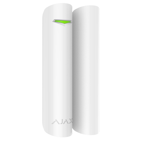 [AJA-DOORPROTECT-W] Ajax - Contact de porte/fenêtre magnétique - Certificat de grade 2 - Bidirectionnel - Sans fil 868 MHz Jeweller - Antenne interne espace libre 1200 m - Indicateur de détection d'ouverture/fermeture - Accepte entrée de capteur filaire