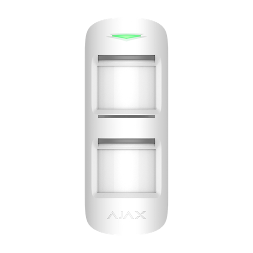 [AJA-OUTDOORPROTECT-W] Ajax - Détecteur d'extérieur double technologie imunité aux animaux de compagnie - Certificat de grade 3 - Bidirectionnel - Sans fil 868 MHz Jeweller - Double technologie: double PIR avec antimasking - Détection: Rang 15 m / 90º - Indicateur de détection 