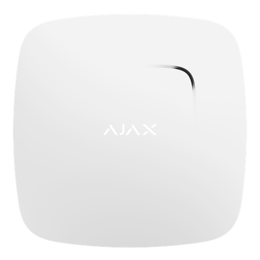 [AJA-FIREPROTECT-W] Ajax - Détecteur de fumée et capteur de température - Bidirectionnel - Sans fil 868 MHz Jeweller - Antenne interne espace libre 2000 m - Alarme 85 dB - Indicateur de détection de fumée et d'excès de température - Tamper anti-ouverture