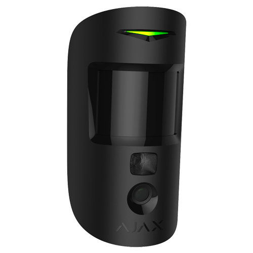 [AJA-MOTIONCAM-B] Ajax - PhotoDétecteur volumétrique IR Noir Certififié grade 2 sans fil 868 MHz Envoi d'images jusqu'à VGA (640x480) Jusqu'à 5 images par détection Immunisé Animaux domestiques / Portée de détection 12 m