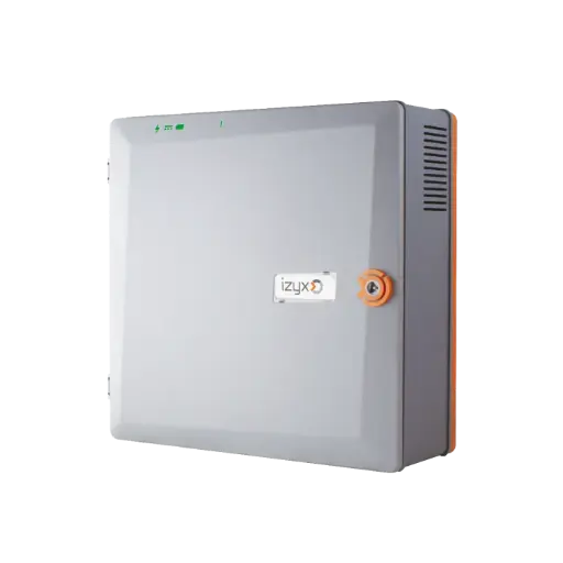[IZX-RSX1205C+] Alimentation chargeur (secourue) en coffret ABS RSX 230V AC / 12V DC (13,8V) / 5A - 271 x 265 x 103 mm, contact d'autoprotection, voyants d'état face avant, protection fusible en entrée et sortie