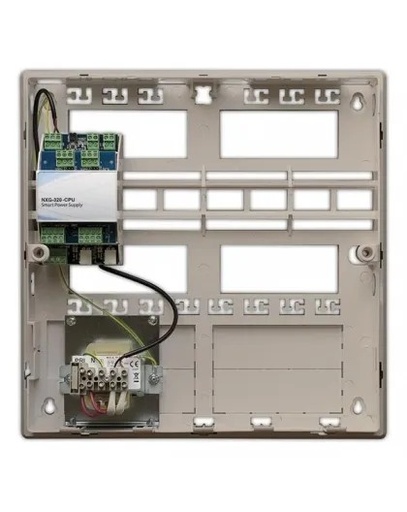 [GDL-NXG-320] Alimentation 12V/2A supervisée avec isolateur/amplificateur de bus intégré. 2 Entrées et 2 Sorties relais programmables. 2 sorties auxiliares de 500mA chacunes, 500mA pour le bus. Transformateur 40VA Grade 2. Batterie 7Ah max, Coffret plastique