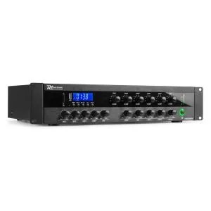 [MON-952.088] Amplificateur PUBLIC ADRESS, 500 W, 100 V, 4-16 Ohms, Mixeur, 6 zones, Lecteur Multimedia / BT / FM