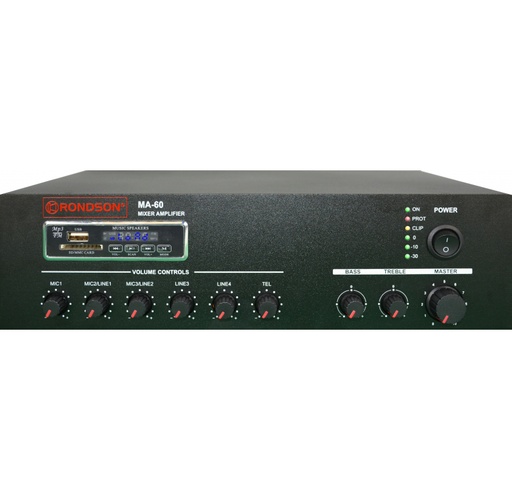 [JDM-MA-30] Amplificateur/Mélangeur 30 W - 4/8/16 Ohms - ligne 70 V/100 V - Bluetooth / Tuner AM FM /  MP3 / USB / SD