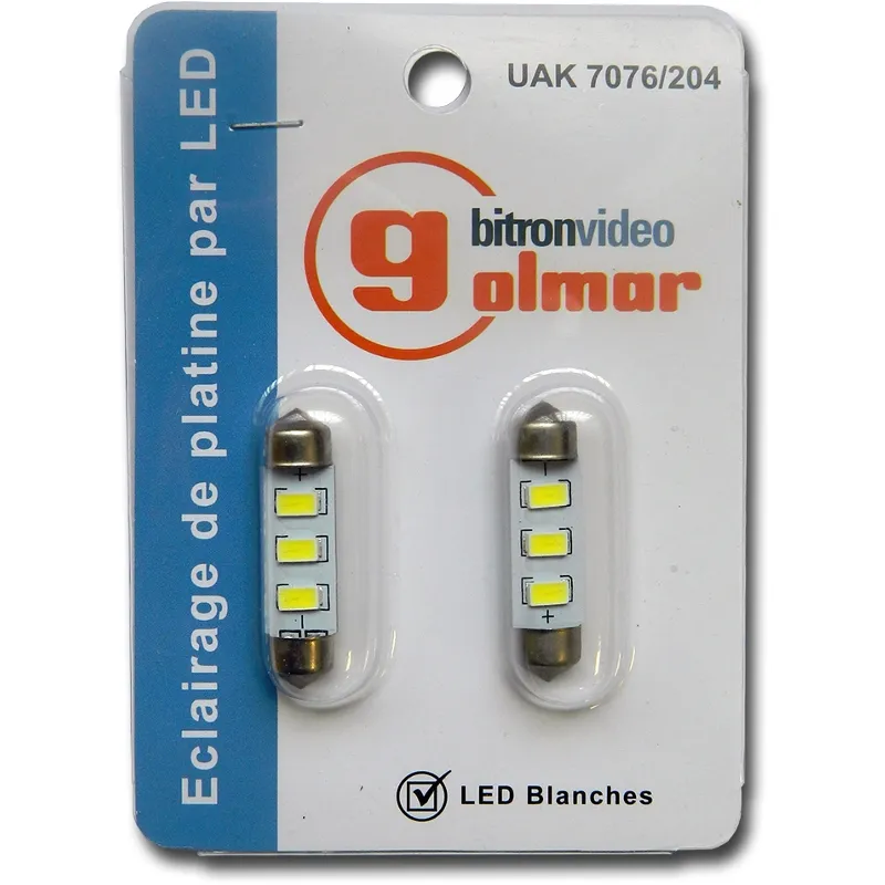 [EVI-UAK7076/204] Blister 2 navettes leds blanches