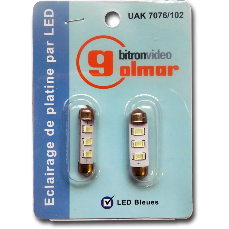 [EVI-UAK7076/102] Blister 2 navettes leds bleues