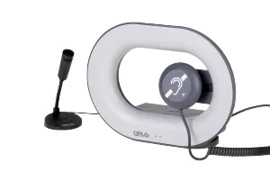 [AUD-ELOOP+] Boucle de guichet portable sur batterie avec combiné, micro col de cygne externe, alimentation 5V, support de fixation et autocollant de signalétique