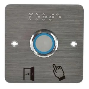 [IZX-SS25PMRP225] Bouton p. PMR acier inox d=25 mm Halo B/V et buzzer Relais temporisé + SSP225