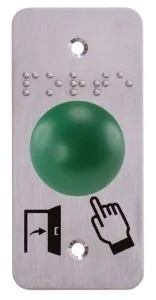 [IZX-SS19D32P101] Bouton poussoir ergonomique dome vert Contact NO+NC Plaque 39,5 x 84,5 mm