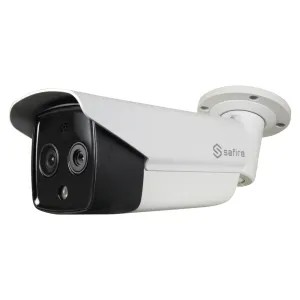 [SFI-IPTB012DA-3D4-256] Caméra Bullet Thermique Dual IP Capteur thermique 256x192 Vox Objectif 3.1 mm (thermique) Plage de mesure de la température -20º C~150º C (±8ºC) Sensibilité thermique < 40mK Objectif 4 mm (optique)  4 Megapixel (2688x1520) IR Portée 15m 