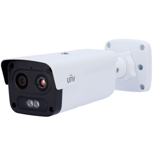 [UNV-TIC2A32SA-F7-4F6AC-I1] Caméra thermique Dual IP Uniview 256x192 | Objectif 7mm Capteur optique 1/2.8” 4 Mpx | Objectif 6mm Sensibilité thermique = 55mK Détec. prévention des incendies, alarme et SIP Intervalle de mesure temp -20~150ºC / ± 8ºC
