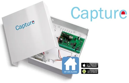 [AVS-CAPTURE8] Centrale Capture 8/8 zones en coffret metal avec alimentation 1,2 A