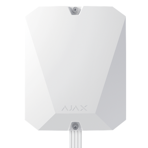 [FIB-HUBHYBRID-W] Centre d'alarme professionnel blanche Communication Ethernet de niveau 3 et double SIM GPRS Protocoles Jeweller, Wings et FibrA Jusqu'à 100 appareils sans fil et filaires 8 lignes de bus indépendantes Application mobile et logiciel PC