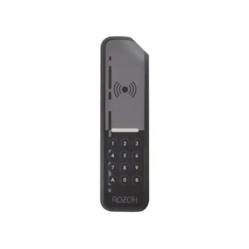 [ROZ-R302-1001] Clavier codé SLIM 12 touches avec lecteur de badges mains-libres - à raccorder sur une carte relais (R103-0001) et une centrale GSM (R101-0006 ou R101-0007) - Pose en saillie - Finition anthracite