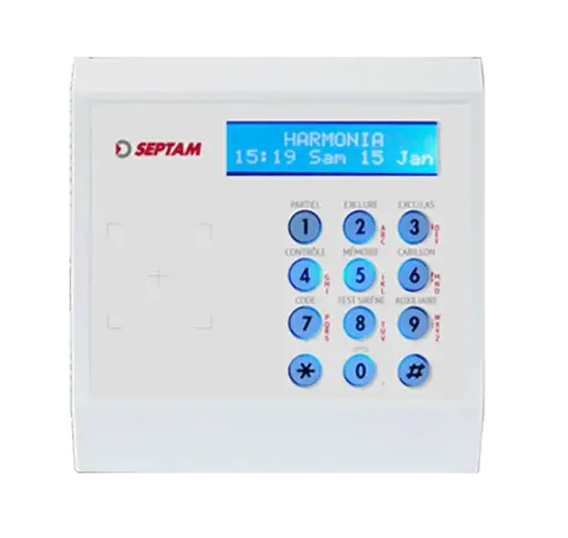 [SPT-2280PR] Clavier de commande et de parametrage LCD "EN" + lecteur prox pour centrale HARMONIA NFA2PT3