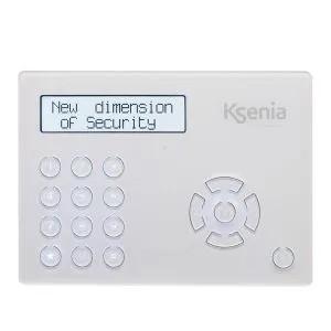 [KSI-ERGO-MW] Clavier ergo-M avec grand écran graphique LCD, touches mécaniques et fonction RFID, complet avec vis pour montage encastré dans un boîtier DIN503. Disponible en couleur blanc.