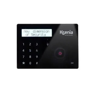 [KSI-ERGO-SB] Clavier ergo-S avec grand écran graphique LCD en technologie Soft-Touch, lecteur de proximité (lit les mini-Tag KS°) avec vérif audio sur Bus, capteur de température avec vis pour montage encastré dans la boîte DIN503. noir.