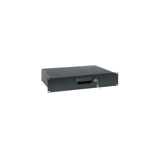 [JDM-RD4U] Coffret tiroir acier noir 19" avec serrure et poignée encastrée, 4U Coffret tiroir acier