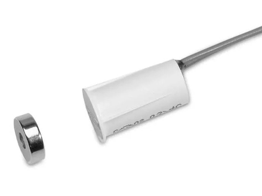 [SEN-R1125W-N] Contact cylindrique à encastrer, 2 fils 0.3 m, dimension Ø9 x 19 mm, entrefer 22 mm, blanc