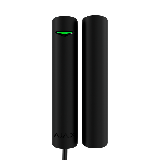 [FIB-DOORPROTECT-G3-B] Contact magnétique noir Capteur de vibration, inclinaison, Masquage magnétique porte/fenêtre Protocole Fibra Certificat de grade 3 Indicateur LED 1 entrée pour capteur filaire NC 