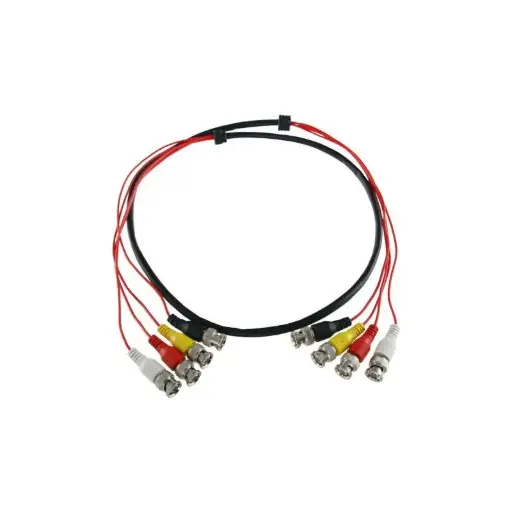 [VDO-BNC4-45] Câble préparé multiple - BNC mâle à BNC mâle - 4 liaisons coaxial - Longueur 1,5 m - Pour connexion de Balun à DVR - Compatible avec BA614P et PV3208PH