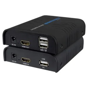 [VDO-HDMI-KVM-EXT] Deport HDMI - Émetteur et le récepteur - Portée 120 m - Câble UTP Cat 6 - Jusqu'à 1080p - Alimentation DC 5 V et POE