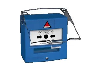 [NTR-5710C1-RF3] Déclencheur Manuel (DM) BLEU Risque Majeur à piles Radio (pour 2ème son)